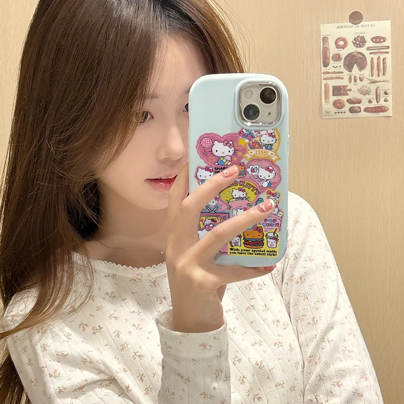 Sanrio Hello Kitty Tags Case For OPPO A98 A93 A92 A78 A77 A74 A57 A54 A53 A31 A17 A16 F11 Reno 4 5 6Z 8 8T Pro 2020 4G 5G Cover