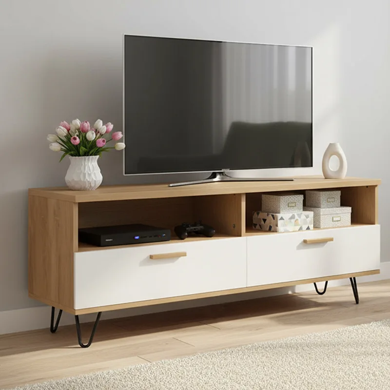 MDF floor-to-ceiling TV cabinet coffee table combination Nordic TV cabinet modern simple living room light luxury floor