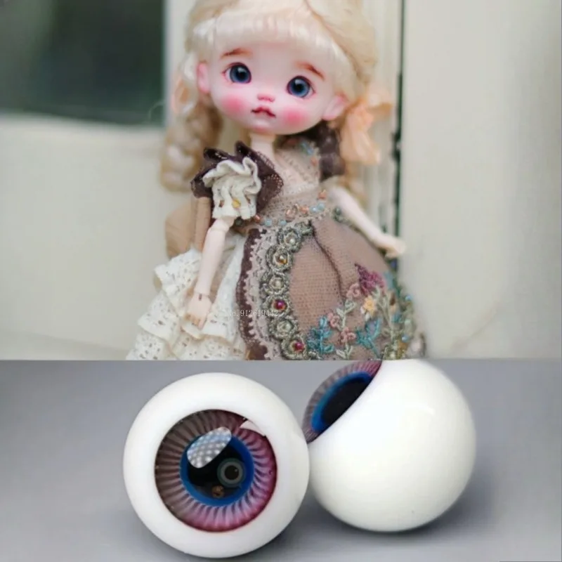 

10mm Ob11 Glass Eyeballs Round and Movable (S Series 17-26) Colorful Eye Pattern Style Handmade Anime Doll Face Decorations Eye