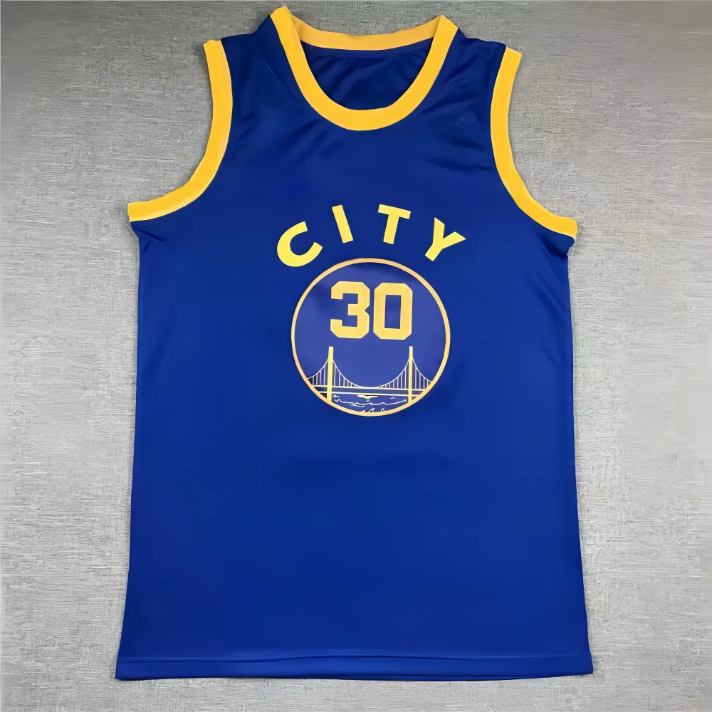 Basketball jersey Warriors 30th new blue Jin Dian retro men's and women's sports quick-drying breathable basketball vest curry