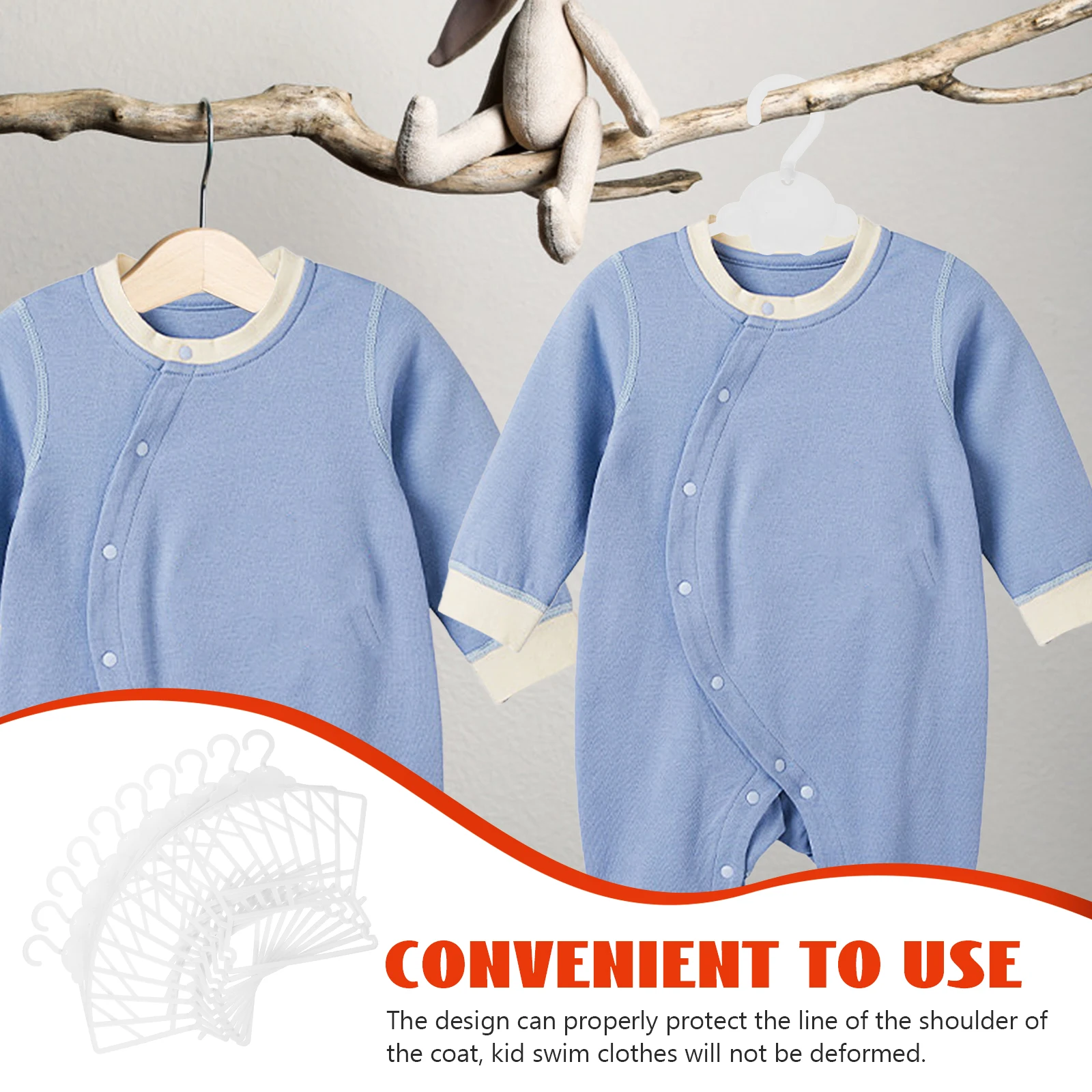 

10 Pcs Children Clothes Hanger Set Plastic Baby Infant Toddler Kids Swimsuit Coat Hangers White Storage Wardrobe Closet