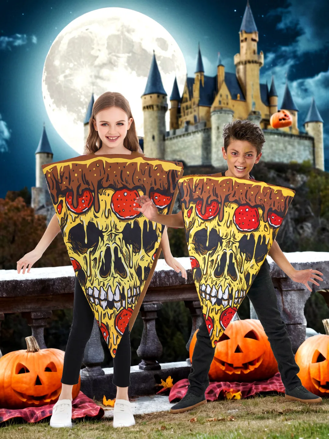 

Хэллоуин Косплей Костюм для выступлений Детский УФ-флуоресцентный сценический костюм для пиццы Притяжение Цветение Полиэфирное волокно 00%