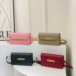 Square Bags for Youth Women Trend 2024 Fashion Luxury Brand Solid Color Purse Ladies Pu Leather Messenger Bag Sac De Luxe Femme