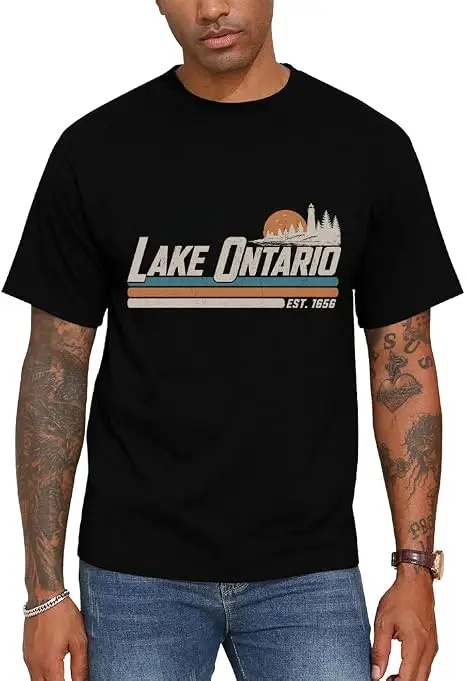 Ontariosee T-Shirt „Always Lake Ontario and The Gulf of Mexico“ Shirt Klassische 70er 80er Retro-Ästhetik Kleidung für Frauen Männer T-Shirts – Detail 29