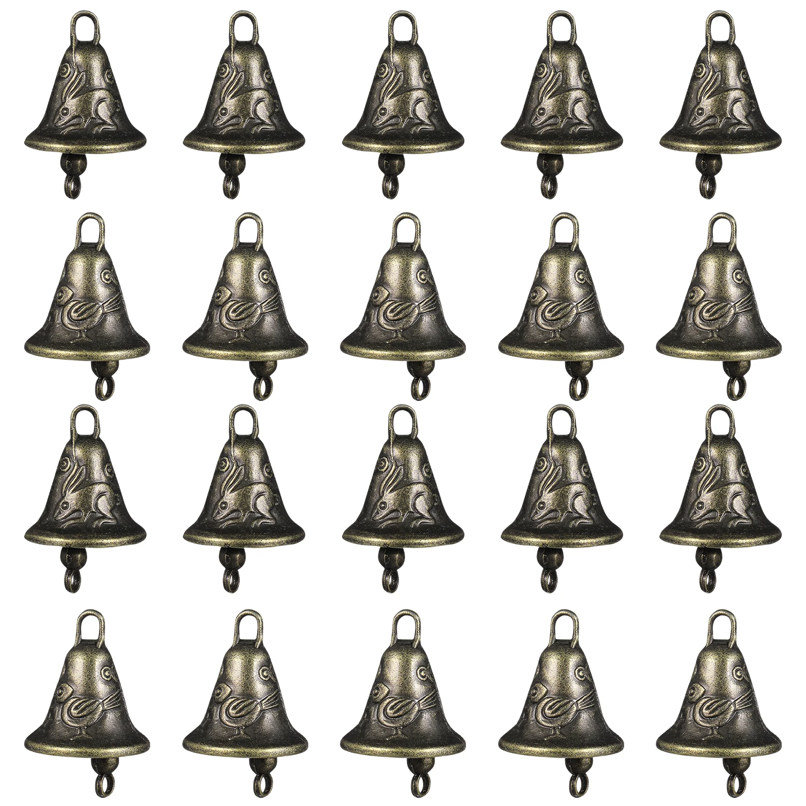 

20pcs Alloy Bells Metal Wind Chime Bells Vintage Retro Hanging Ornaments Diy Home Decor Feng Shui Bell Pendant Supplies Dog