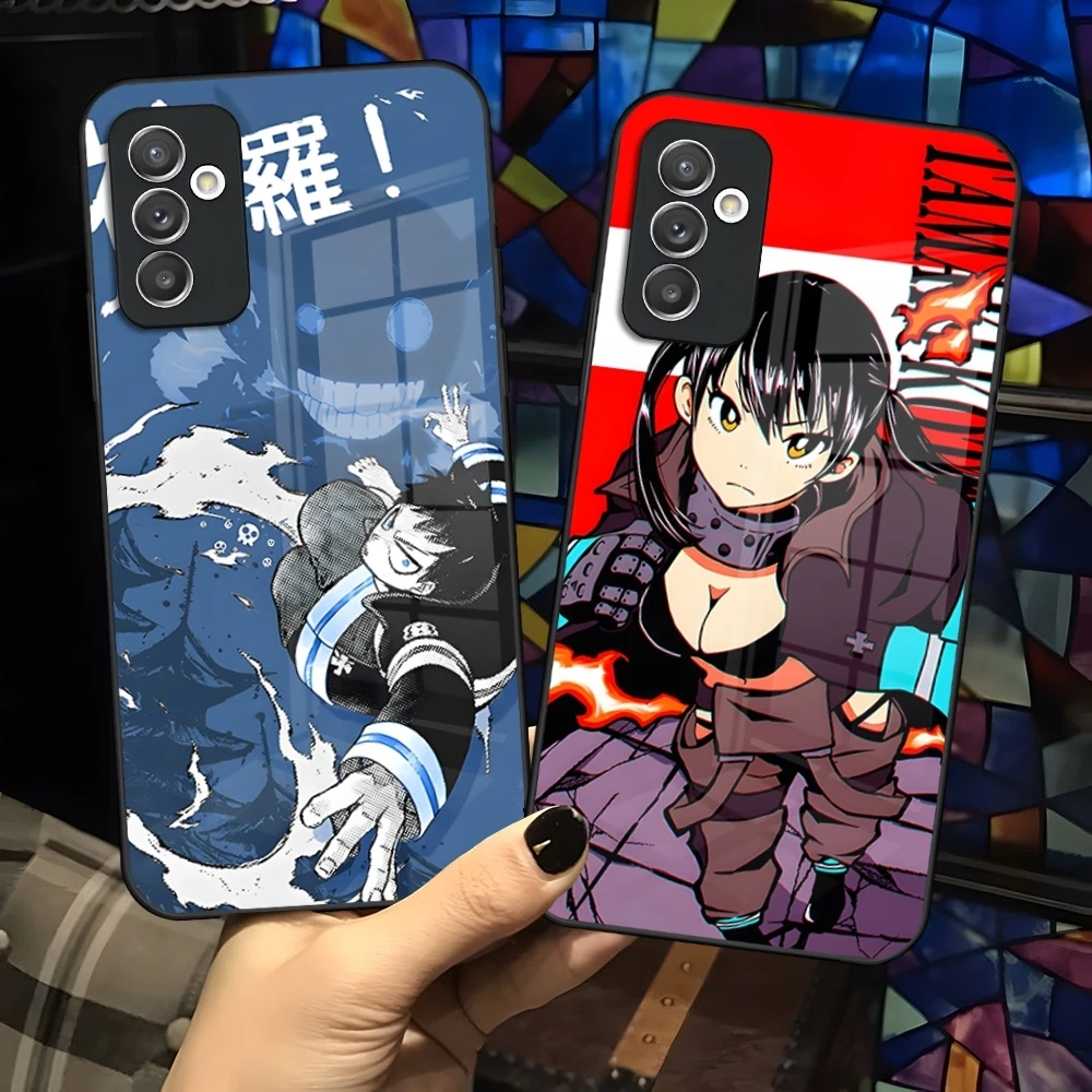 Anime Fire Force Phone Case for Samsung Galaxy S26 S25 Edge S24 S23 S22 A17 A16 A26 A57 A37 A27 A56 Ultra Plus Fe Glass Cover