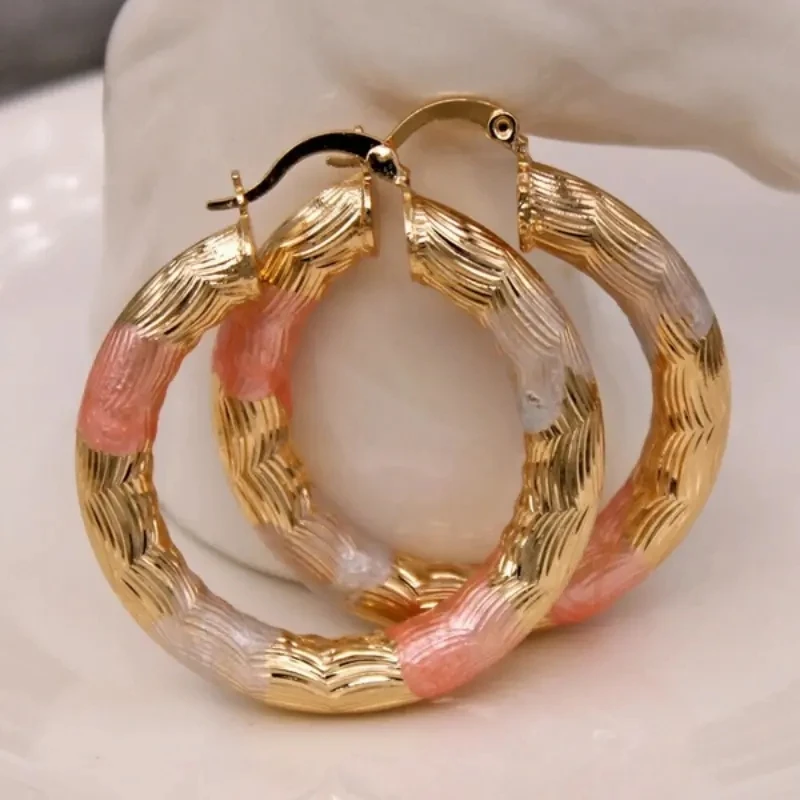 Golden Hoop Earrings Bohemian Style Alloy Earrings Exquisite Gift Women\'s Daily Casual Earrings