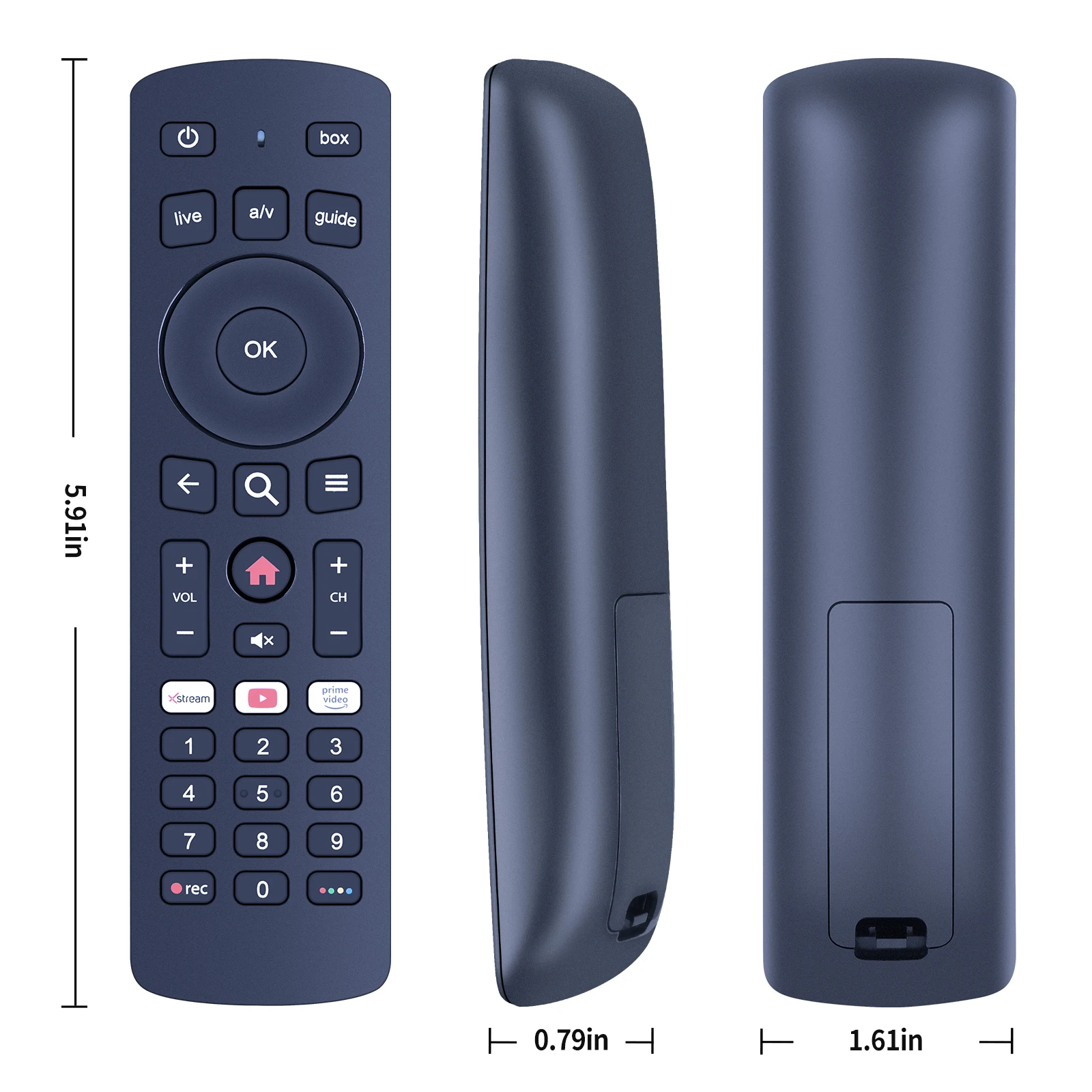 การควบคุมระยะไกลสำหรับกล่องทีวี01BR RC3653401 xstream