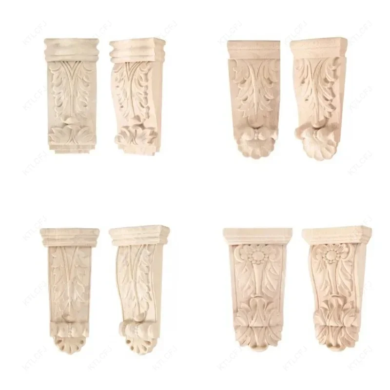 Wood Figurines Mouldings Roman Column Decal Carved Applique Modern Vintage Home Decor Decoration Furniture Accessories