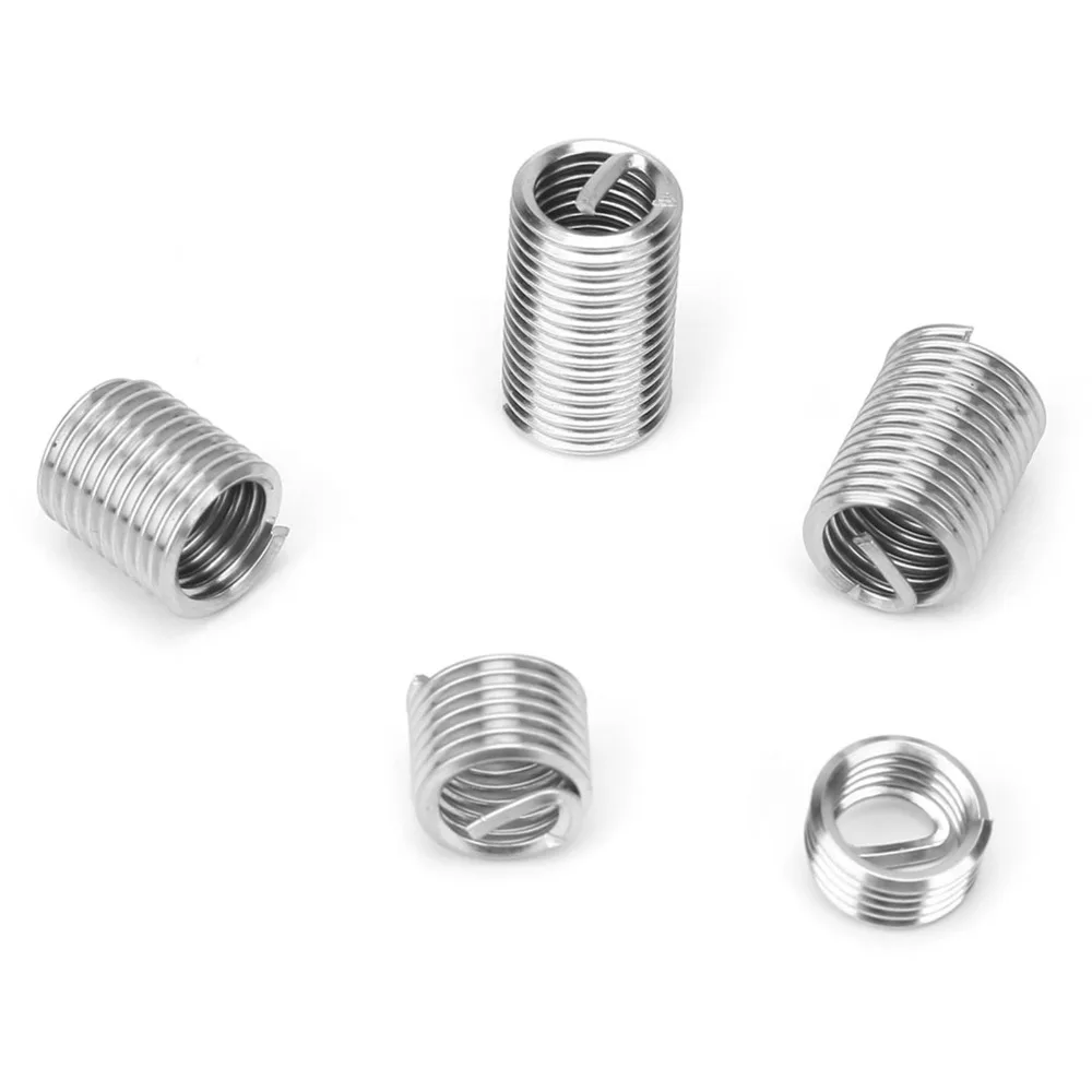 80PCS M8x1.25 Threaded Inserts Stainless Steel​ ​Coiled Wire​ Spiral Helical Thread Insertion Kit​ ​Helical