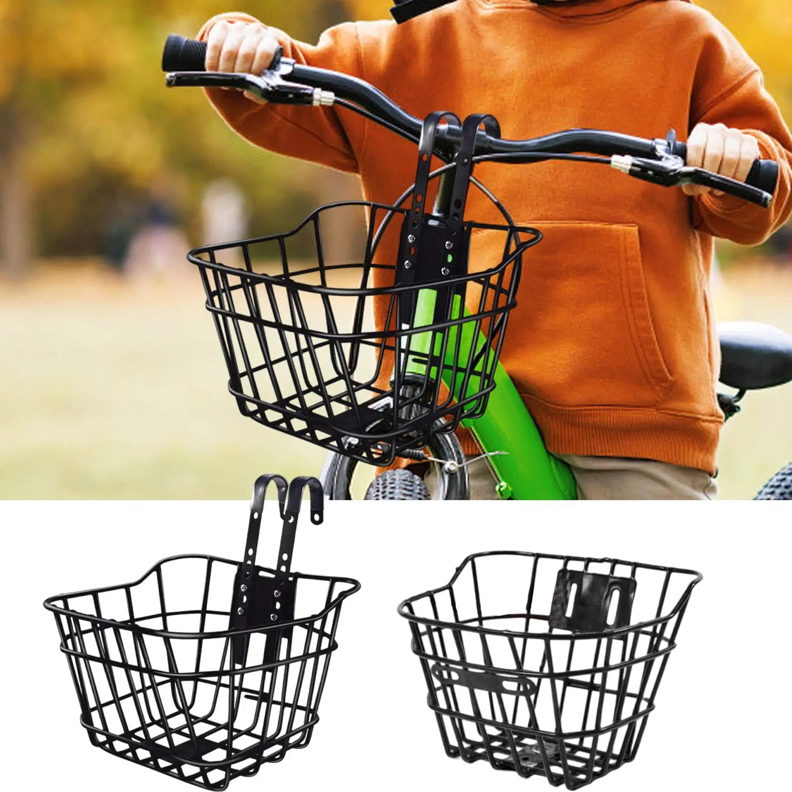 

Передняя велосипедная корзина большой емкости, велосипедная корзина, держатель для хранения аксессуаров, переноска для уличного горного скутера, детский скутер