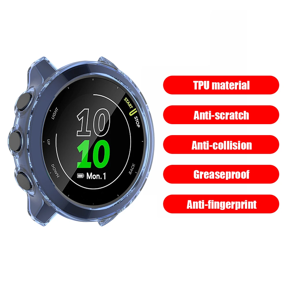 

Anti-Scratch Skin Frame Cover TPU Replacement Protectors Shell Bumper Watch for Garmin Forerunner 55/158 Smartwatch