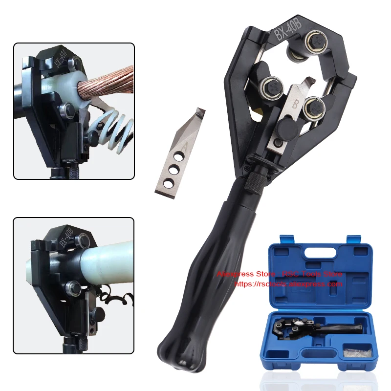 BX-40A Cable Stripper, Multifunctional Cable Stripping Tool BX-40B Cable Stripper for 10KV Cable Stripping Diameter 20 To 40mm