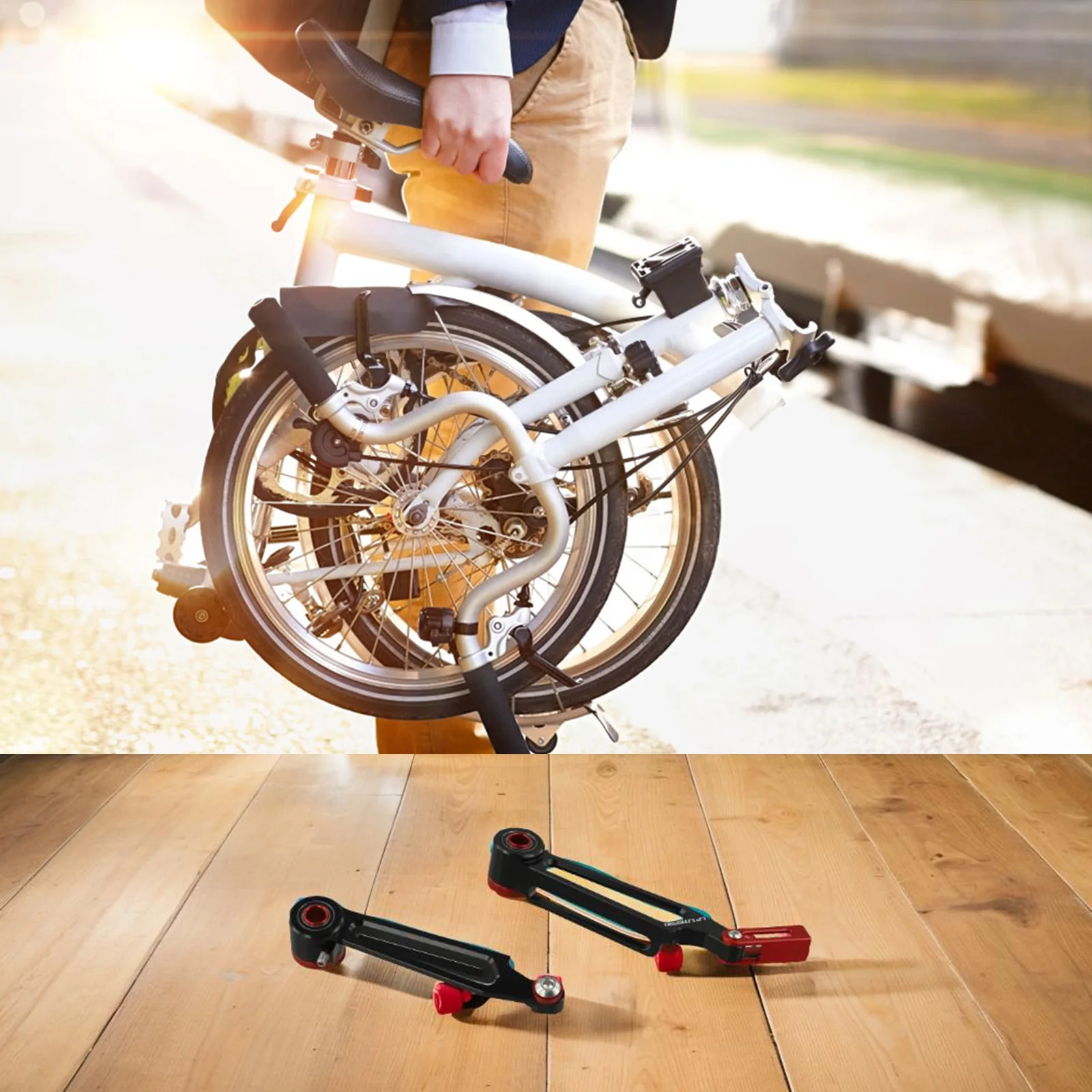 

2pcs Folding Bike V Brake Folding Bicycle Longarm Short 412 406 Brake Clamp Full Metal Brake Pads Cycling Bicycle Components