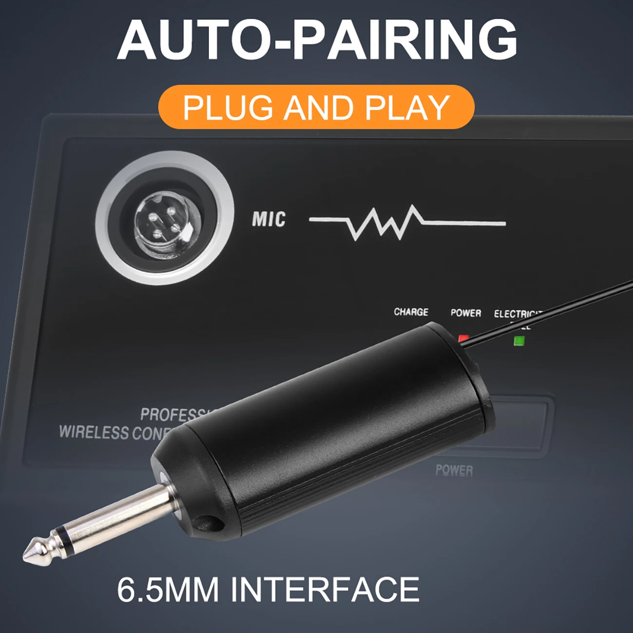 ميكروفون مؤتمر Gooseneck مع جهاز استقبال قابل لإعادة الشحن، ميكروفون لاسلكي مزدوج للمؤتمرات Uhf #5