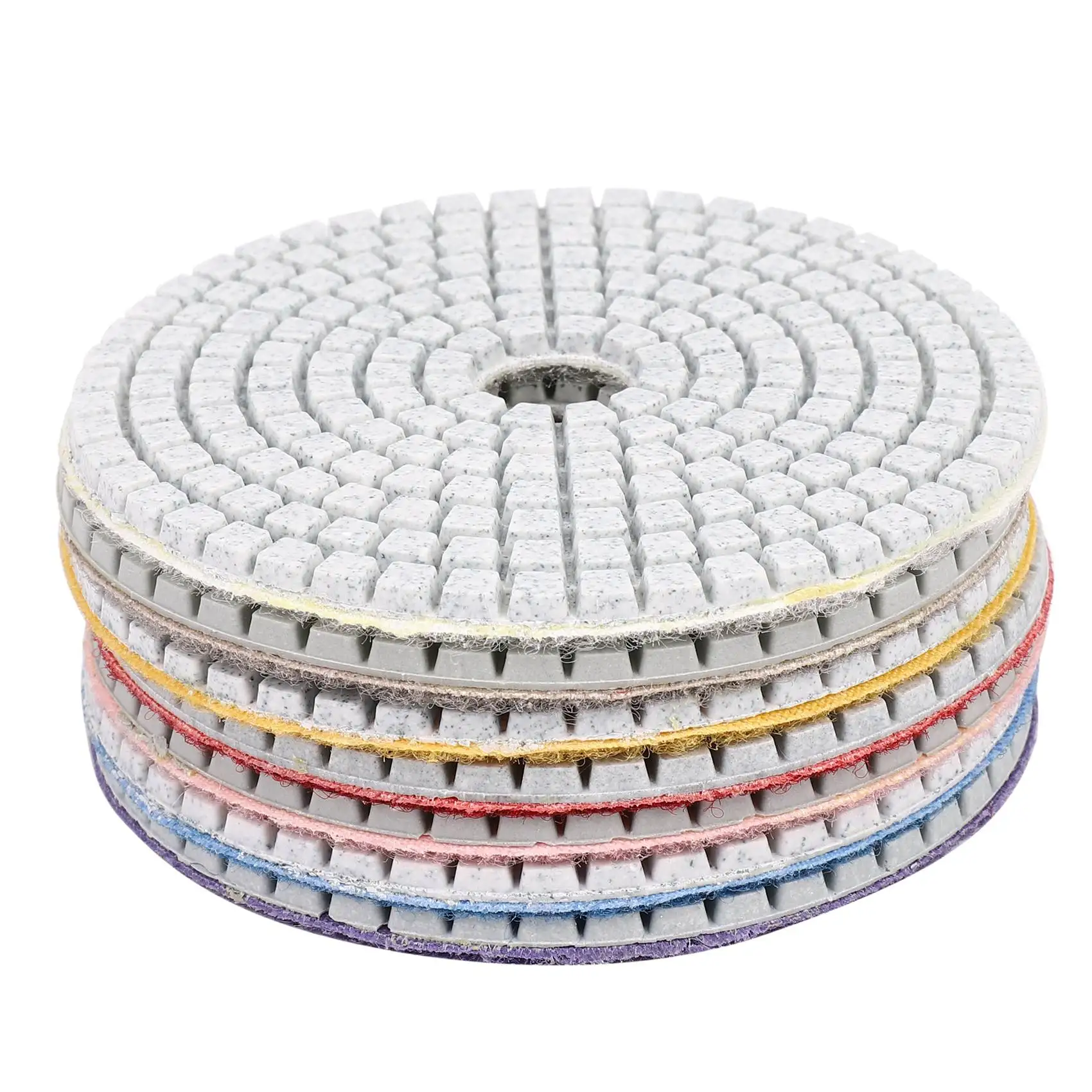 8Pcs Diamond Polishing Pads 4 inch Wet/Dry Set For Granite Stone Concrete Marble
