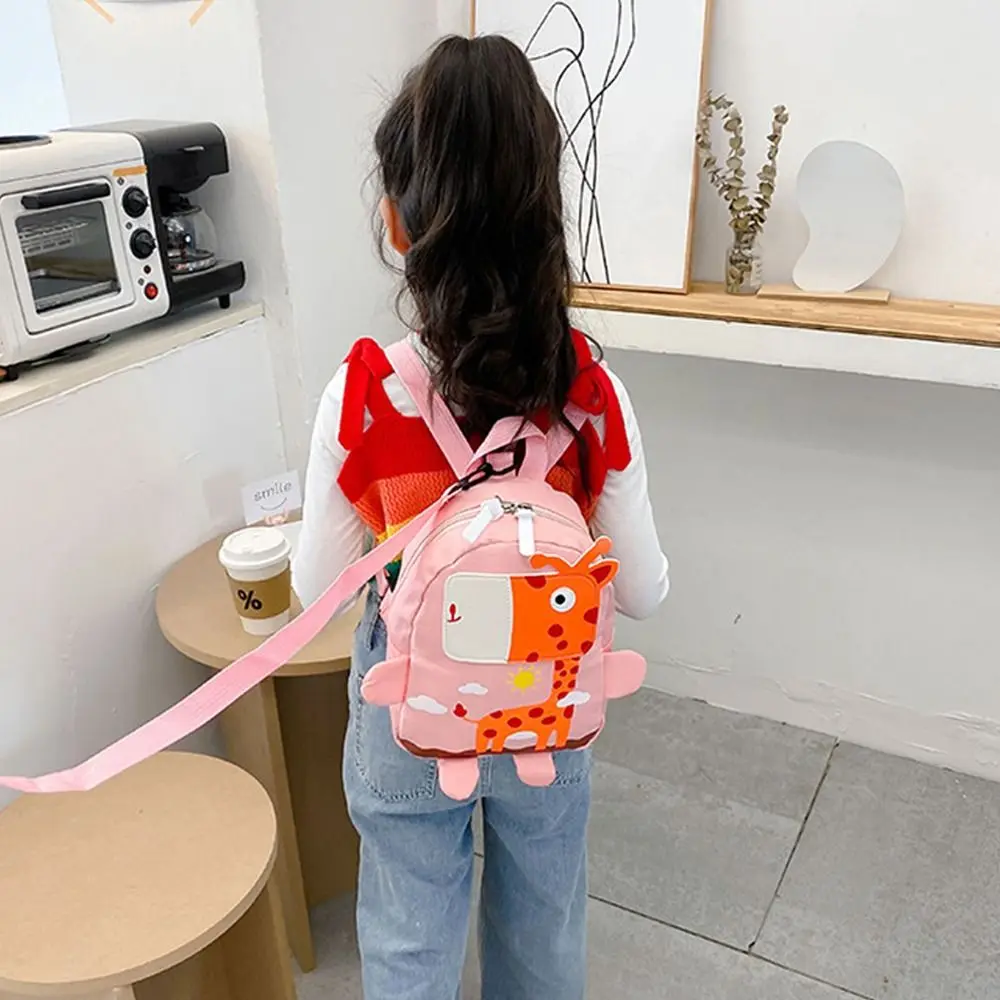 Zaino per animali per bambini in nylon con imbracatura regolabile per esterni alla moda, adorabile, per bambini, borsa da scuola per bambini, zaino anti-smarrimento