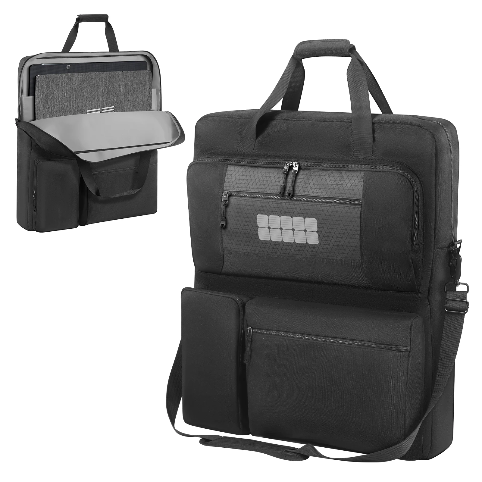 Solar Panel Carrying Case Compatible Waterproof Black Color Solar Panel Storage Bag For EcoFlow 110W 160W 220W ﻿
