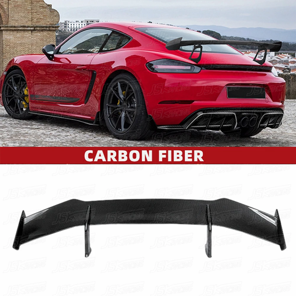 P Style Carbon Fiber Rear Spoiler For Porsche Boxster 718 2016-2020（JSKPCBX16027）