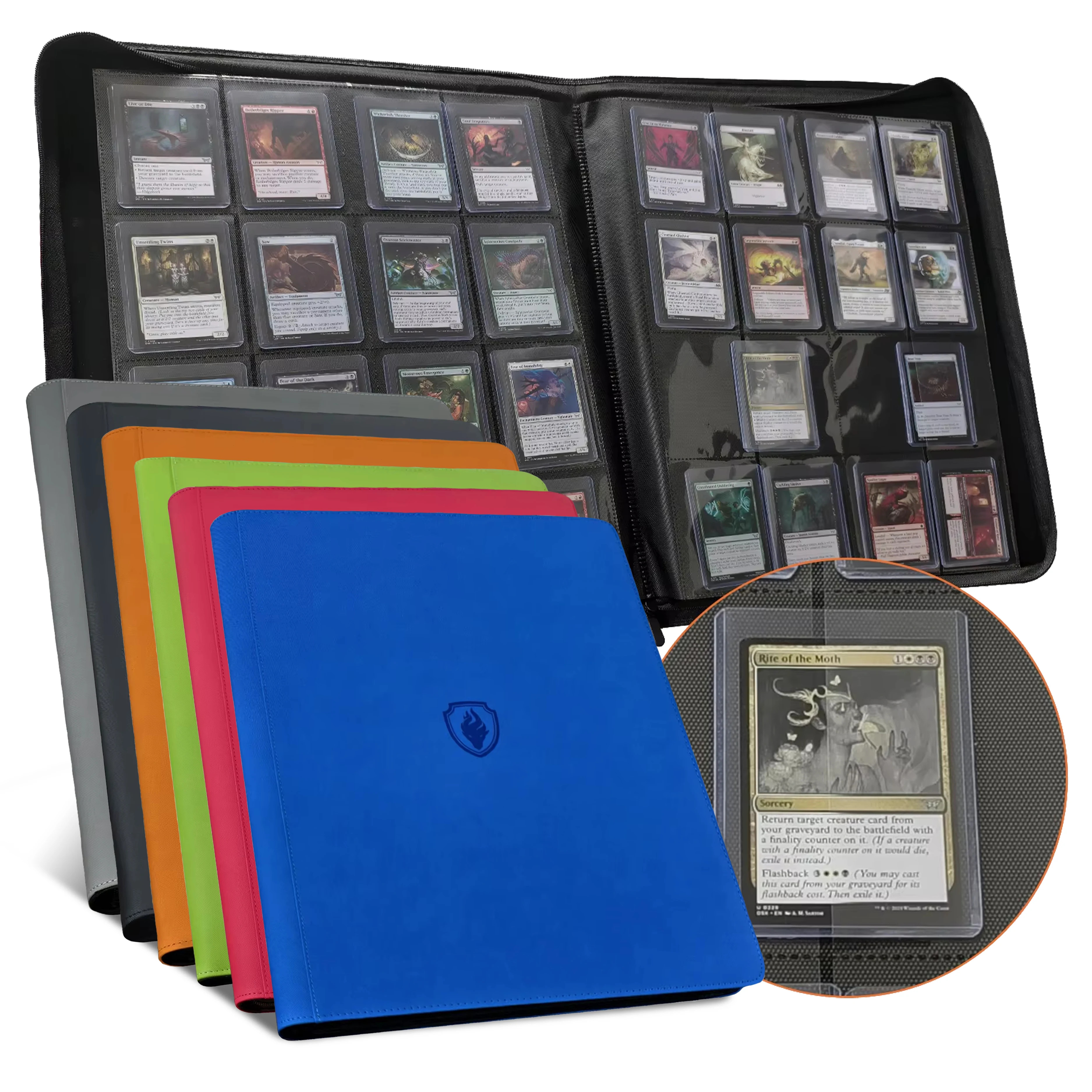 16-Taschen-Toploader-Ordner für 640 Toploader, Premium-Toploader-Kartenalbum, Kartenhüllen für 3"×4" starre Sammelkarten – Detail 1