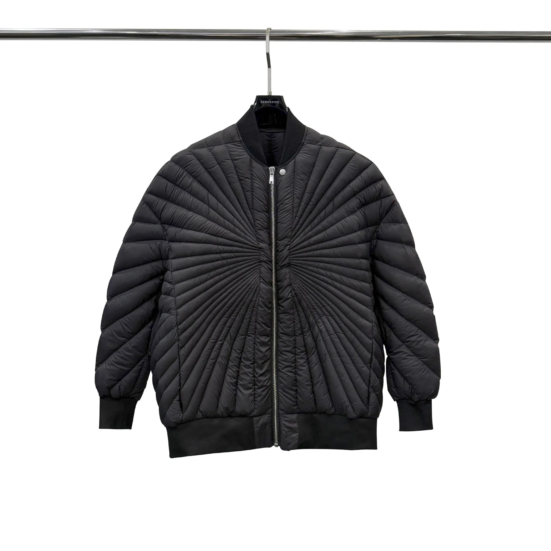 High Street Dark RO Goose Down Jacket Men's Geometric Ray Embroidery Quilted Down Baseball Winter Warm Jacket
