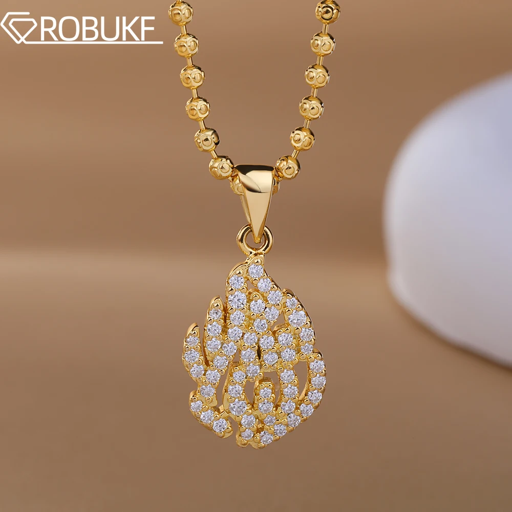 

18K Gold Plated All Moissanite Pendant Necklace for Women 925 Sterling Silver Dainty Bridal Wedding Jewelry With GRA Beads Chain