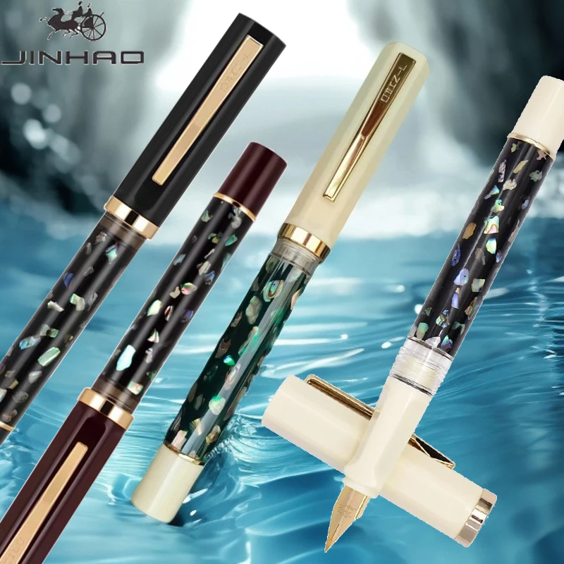 

Подарочная перьевая ручка Jinhao с резьбой по натуральной раковине, с улучшенным захватом для коррекции осанки, для подписи, изысканные профессиональные художественные принадлежности