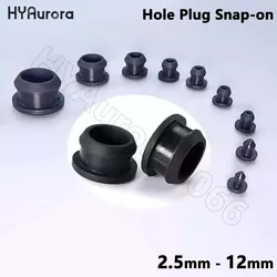 5PCS Hole Plug Snap-on Silicone Rubber Seal T-Shape Gasket Inserts Bungs Blanking End Caps Stopper Black 3 5 6 7 8 9 10 11 12mm