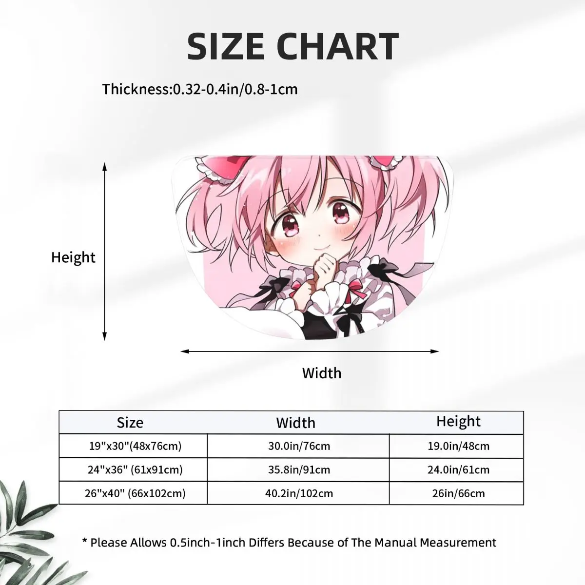 Puella Magi Madoka Magica Soft Flannel Half Round Doormat Non Slip Bathroom Mat Absorbent Floor Carpet for Garage