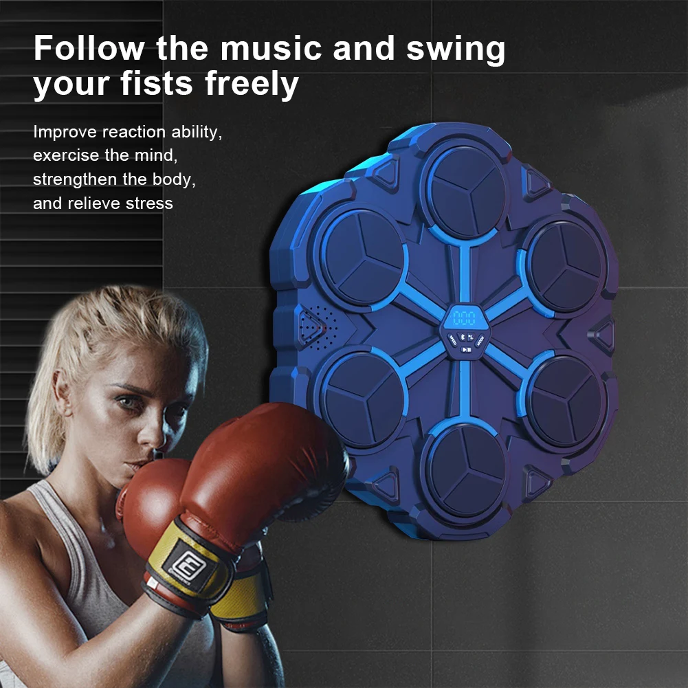 Music Boxing Machine Boxing Workout Machine Adjustable Speed Boxing Wall Target Bluetooth-Compatible Boxing Trainer for Home Gym