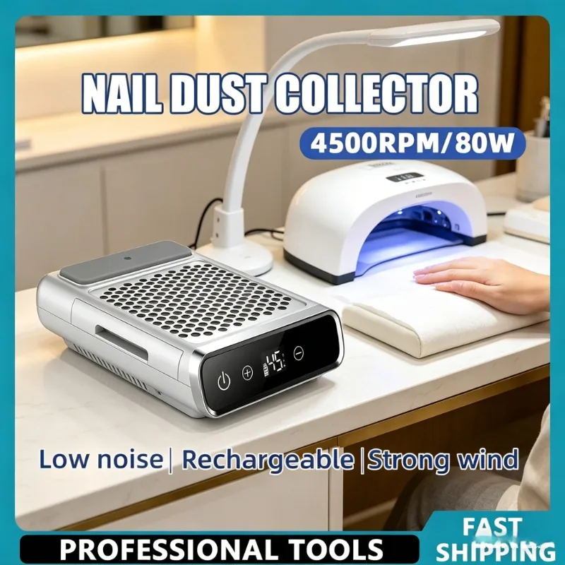 Professional Manicure Dust Extractor Powerful Vacuum Adjustable Speed With Filter