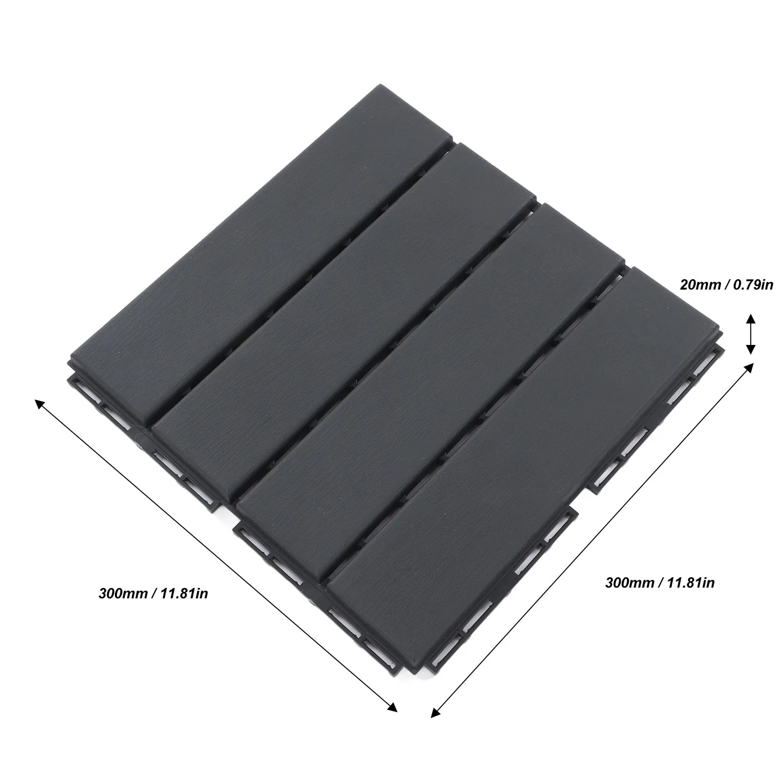 30Pcs Interlocking Deck Tile Waterproof Drainage Floor Cushion Tile PP 30x30cm for Patio  Interlocking,Deck,Tile§Interlocking,