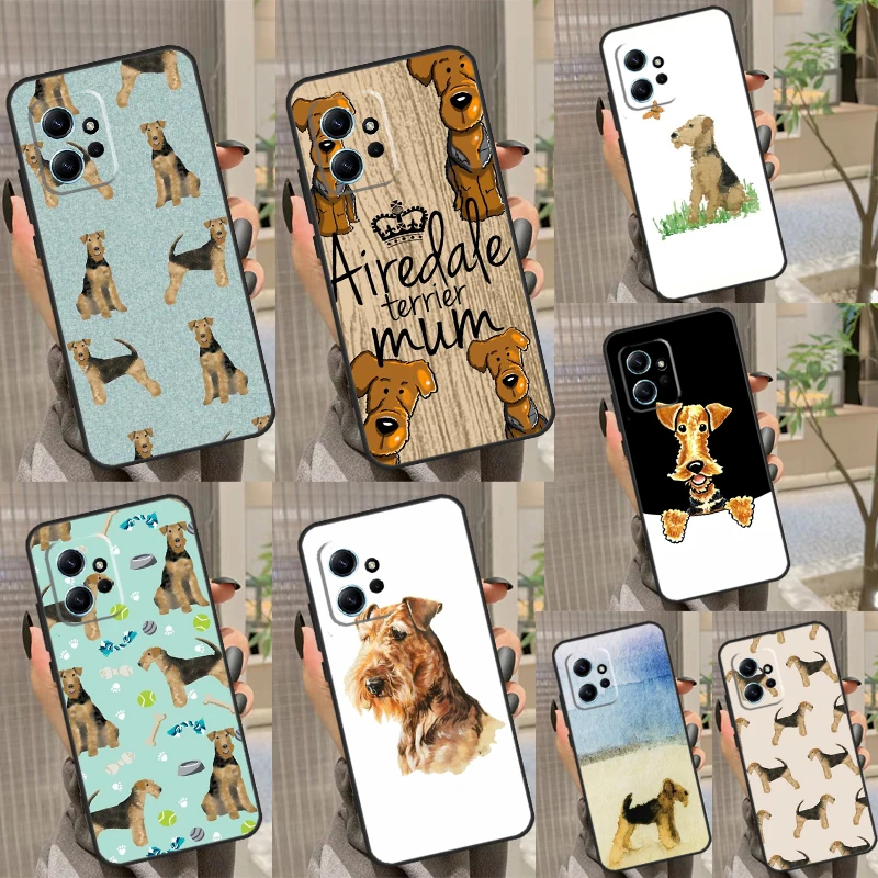 Airedale Terrier Dog Case For Xiaomi Redmi Note 12 11 10 9 8 Pro 11S 10S 9S 12S Redmi 12 9C 10C 12C Back Cover