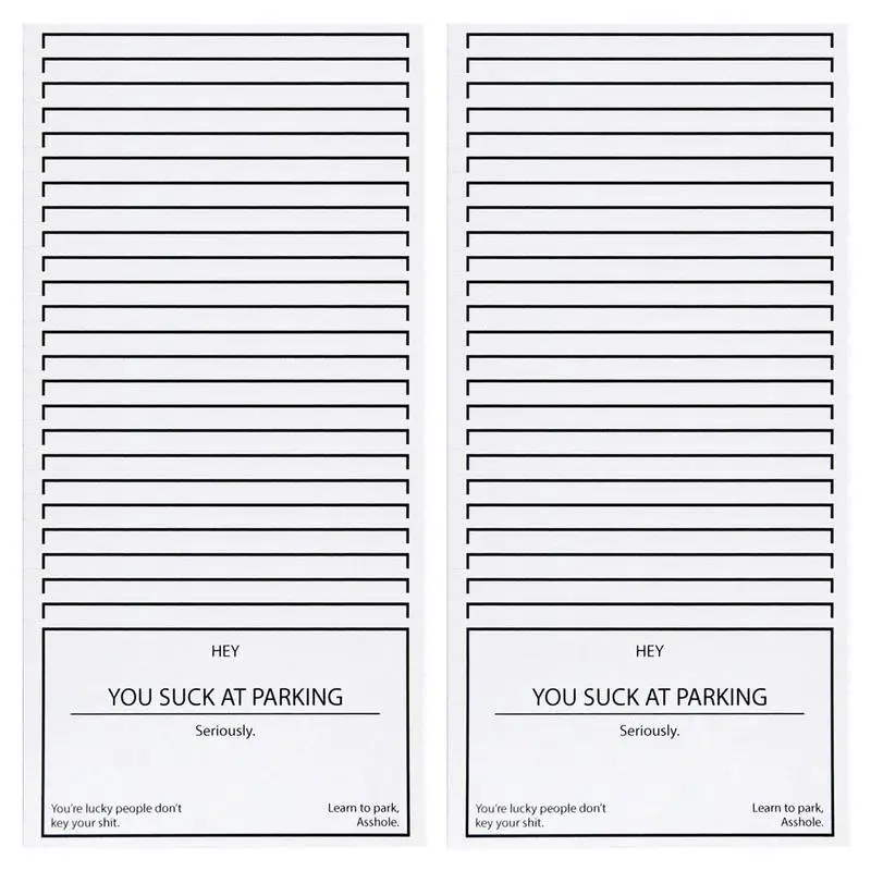 You Suck At Parking Stickers Funny Parking Violation Cards Bad Parking Cards Gag Note Cards Learn To Park Cards For Adults Bad