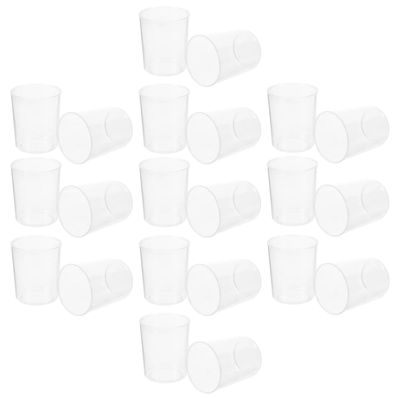 30Pcs Heat Resistant Plastic Measuring Beakers Set Graduated Clear Scale for Accurate Liquid Measurement in Lab Education
