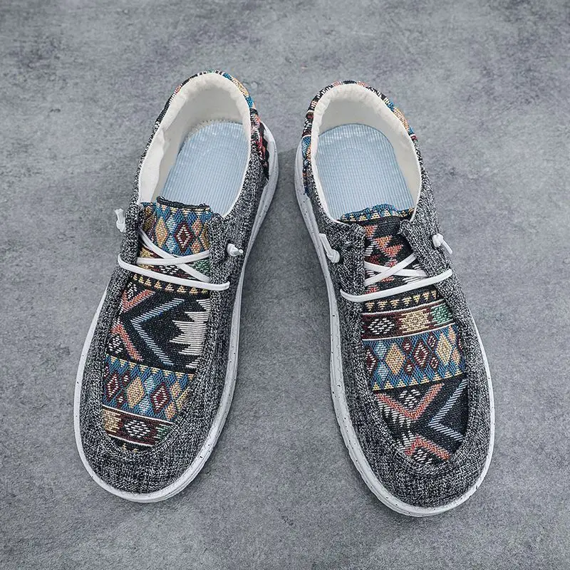 

Мужская повседневная обувь, низкие эспадрильи с принтом, летние кроссовки на плоской подошве для отдыха, обычные тенденции, цена 2025 года, классическая оригинальная мужская обувь