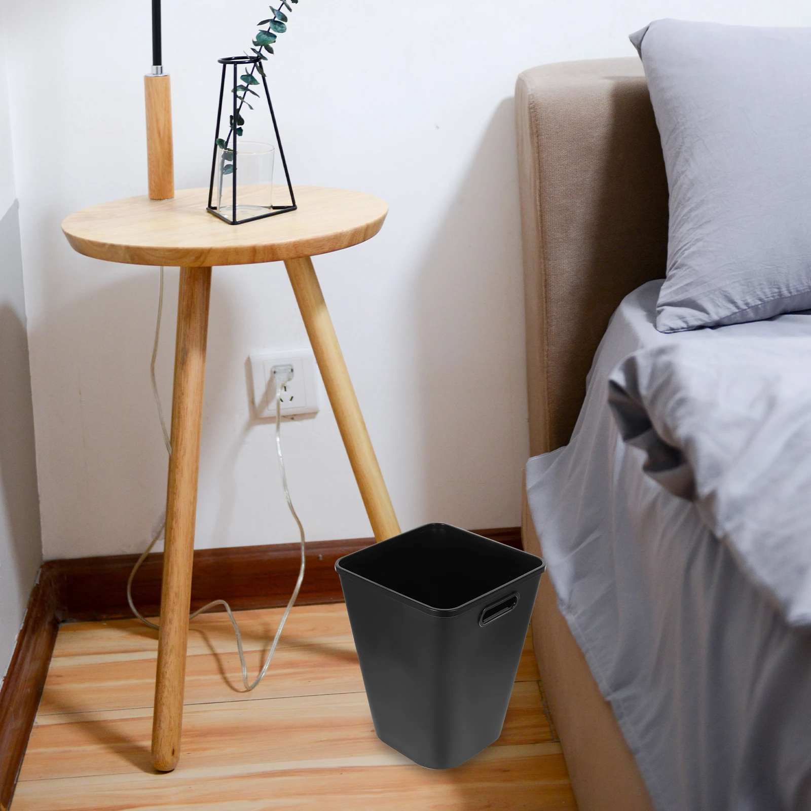 

Slim Plastic Trash Can Garbage for Bathroom Kitchen Rubbish Bin Black Toilet Office