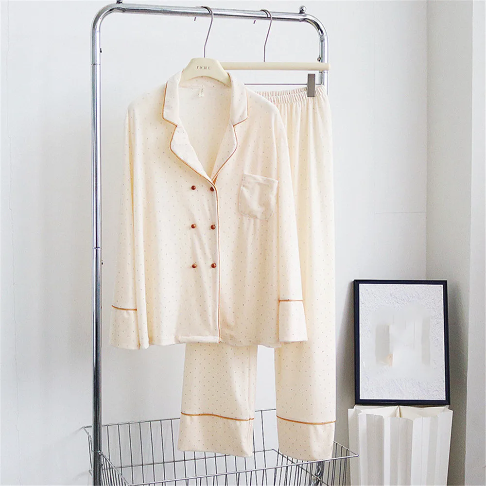 

Осенние велюровые пижамы, женские мягкие пижамы, домашняя одежда с длинными рукавами, двубортный топ, брюки, 2 шт., бархатная домашняя одежда