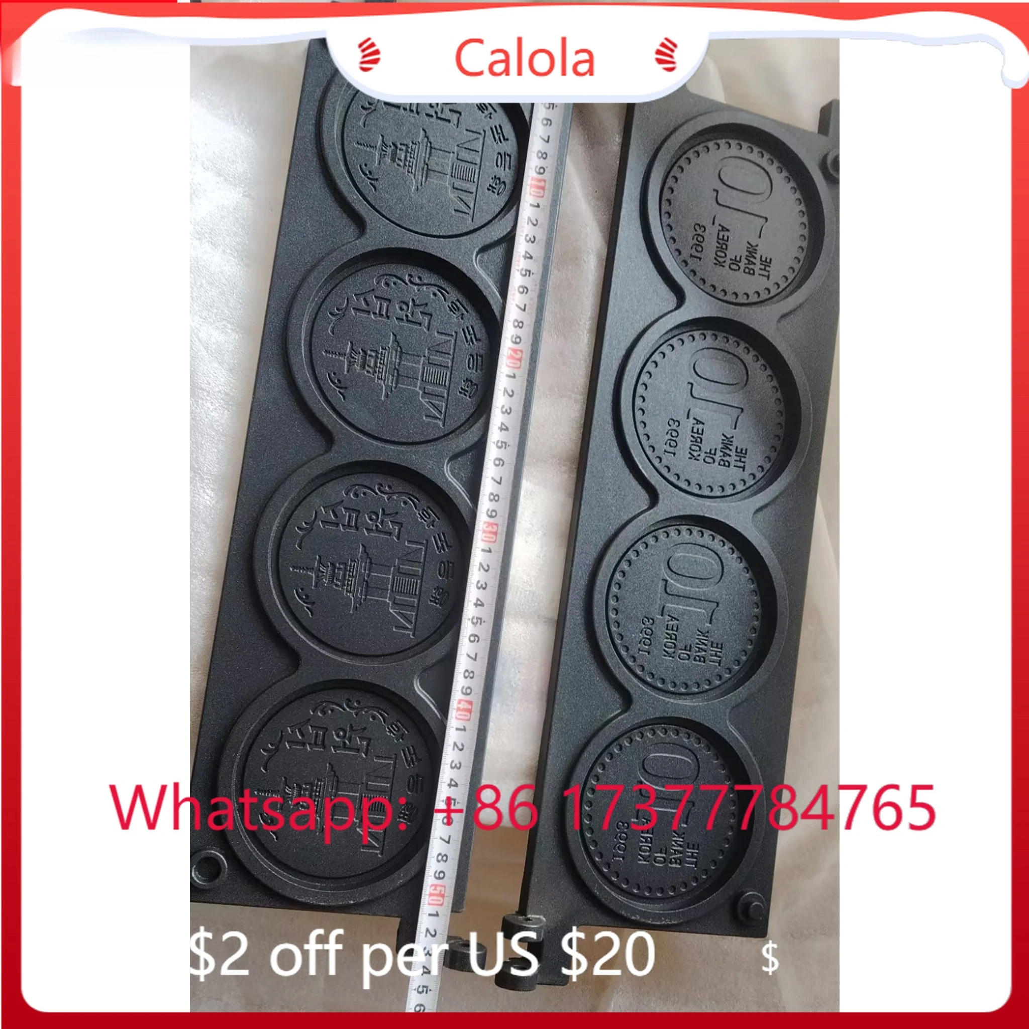 Korean Gold Coin Bread Mould 4PCS Waffle Maker Replacement Mold