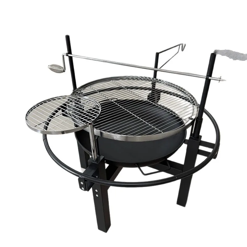 Outdoor Multifunctional BBQ Charcoal Grill Portable Enclosure Grill Tea Picnic Grill Charcoal Skewers Tools