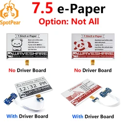 Raspberry Pi 7.5 inch e-Paper E-Ink Display HAT 7.5inch SPI Interface 800Γ480 Red / Black / White for Arduino STM32 Jetson Nano