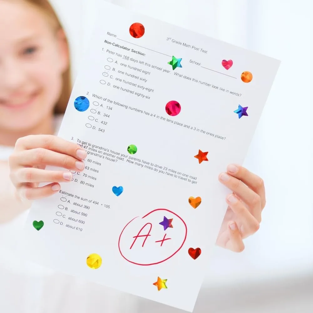 10 sheets Sparkly Holographic Reward Sticker Set Round Star Student Shiny Glitter Foil Behavior Reward Chart Scrapbook Decals