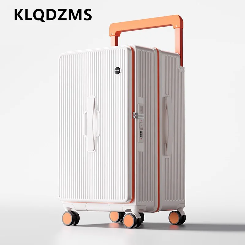KLQDZMS حقيبة سفر محمولة ABS + PC صندوق الصعود سعة كبيرة حقيبة تروللي بعجلات 20 "24" 26 "28" 30 "32 بوصة مع حقيبة عجلات #4