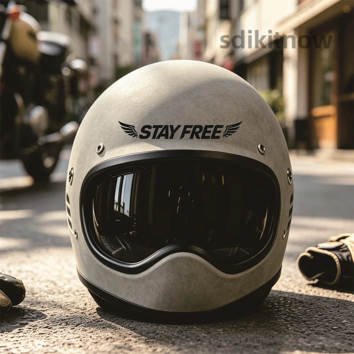 2026 New STAY FREE Wings Vinyl Motorcycle Sticker Motorbiker Decal Waterproof Bike Helmet Decoration accessory styling