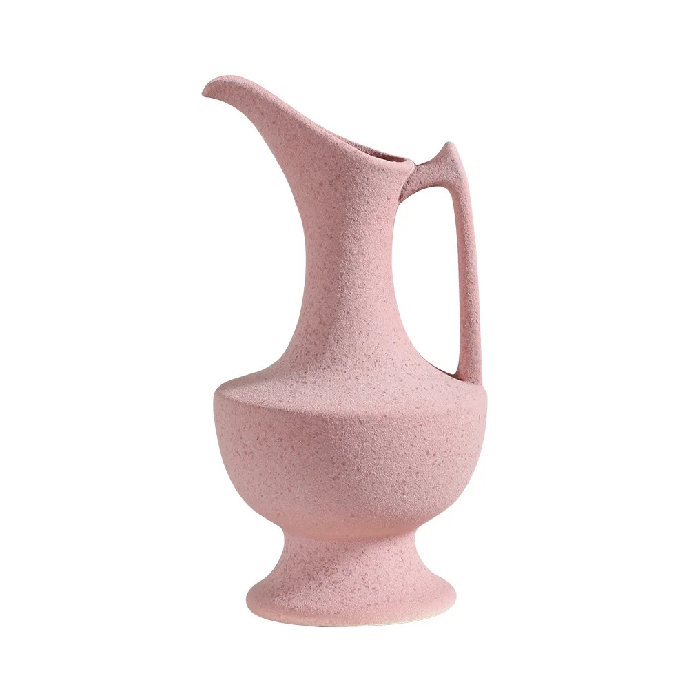 

French ceramic vase, high-end sense medieval wabi-sabi ins wind high-value frosted flower device