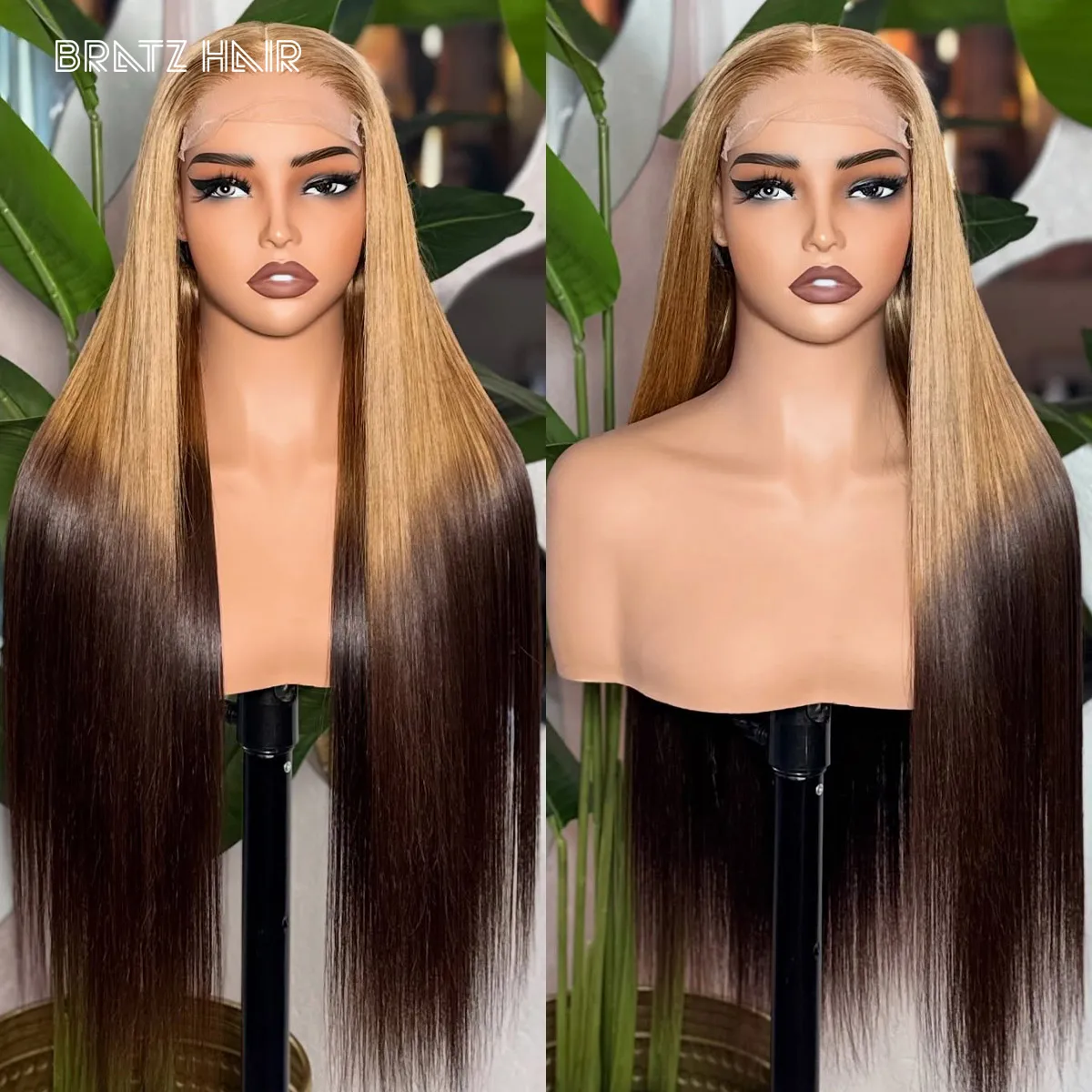 

Ombre Блондинка Коричневые Парики Предварительно Сорванные 4x4 5x5 Бесклеевые Парики для Женщин Человеческие Волосы T30/4 Прямой 13x4 HD Парик Фронта Шнурка для Женщин