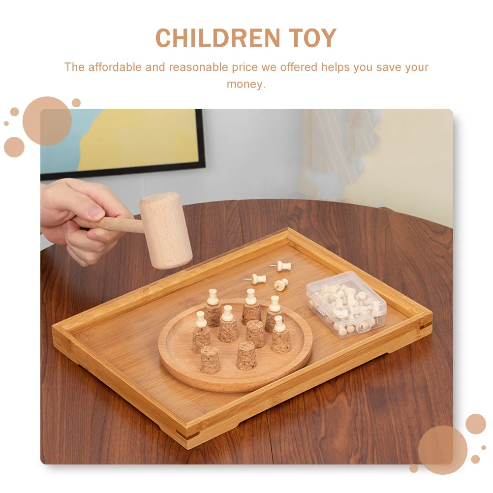 

1 Set Of Wooden Hammer For Kids Educational Plaything Train Concentration Hand-Eye Coordination Smooth Corner Montessori