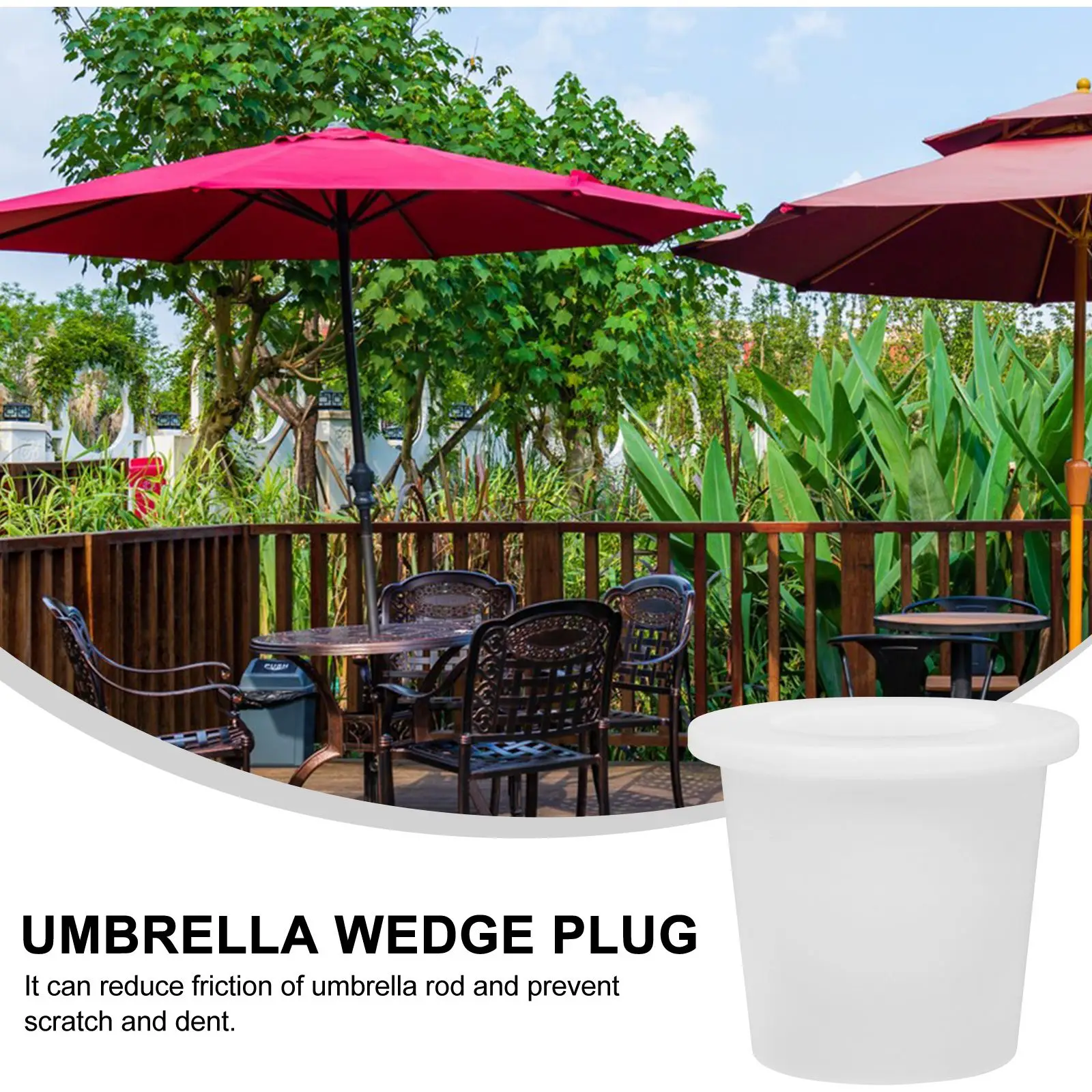 2Pcs Parasol Hole Plug Sunshade Cover Patio Table Umbrella Fixing Tool Outdoor Silicone Perfect Size Easy Install Prevent