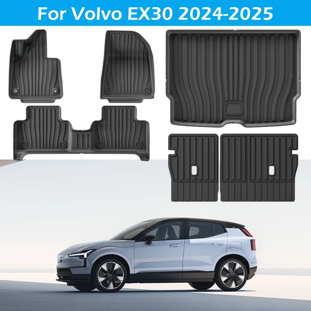 

3D коврики из ТПЭ для 2024 2025 Volvo EX30, для любых погодных условий, коврики для багажника, коврики для пола