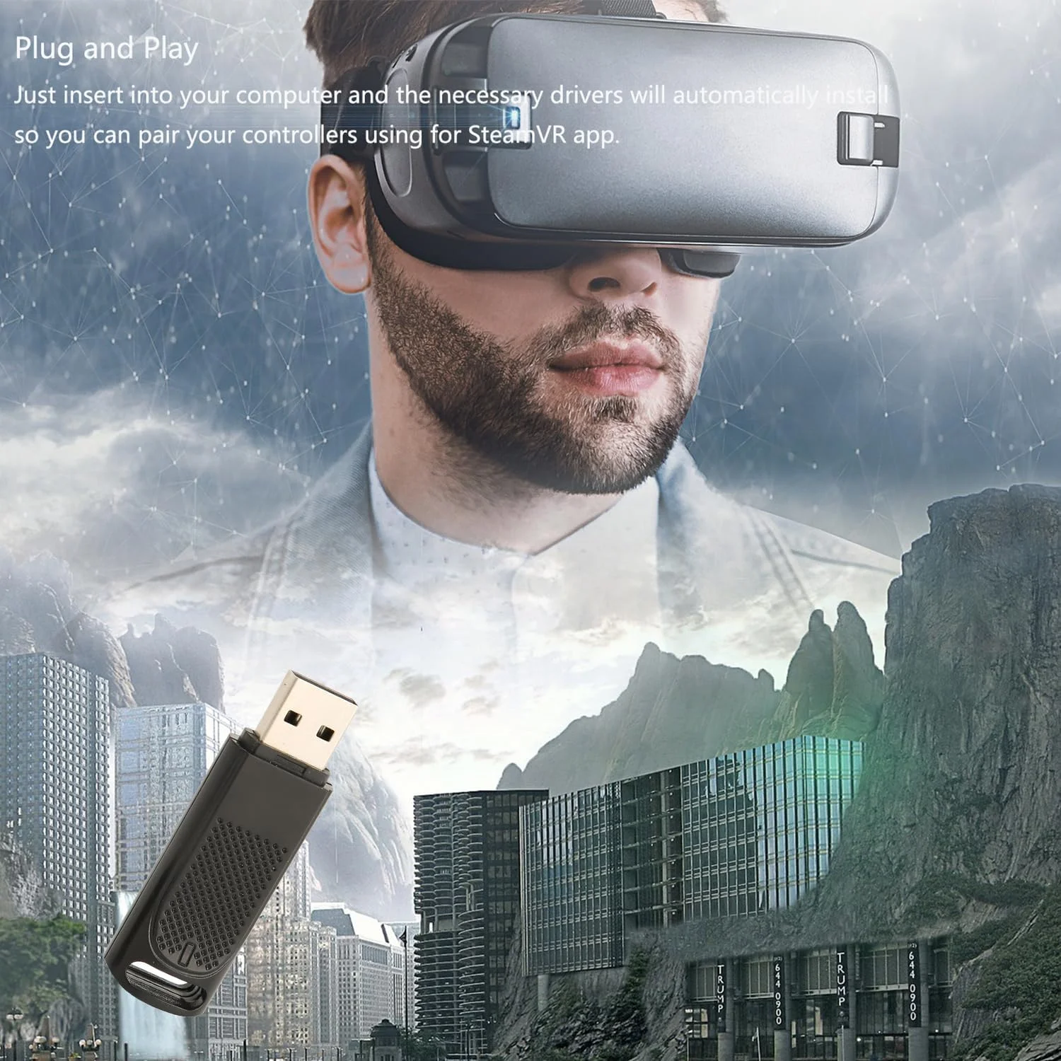 Upgraded SteamVR USB Dongle Receiver for Valve Index Controllers HTC Vive Tracker Activity Receive